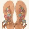 Sandals laidback london | Skye Flat Light Brown Leather Multi