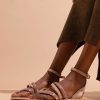 Sandals laidback london | Buyuni Flat Tan Leather Sandal Silky Pink