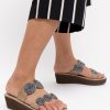 Sandals laidback london | Saani Wedge Leather Gun Metal