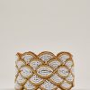 Accessories laidback london | Wave Leather Beaded Cuff Bracelet Gold White