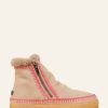 Shoes laidback london | Setsu Crochet Side Zip Ankle Boot Sand Suede Pink