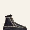 Shoes laidback london | Setsu 3.0. Crochet Ankle Boot Black Leather Light Grey