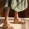 Sandals laidback london | Saani Eva Mid Wedge Light Brown Leather Silver