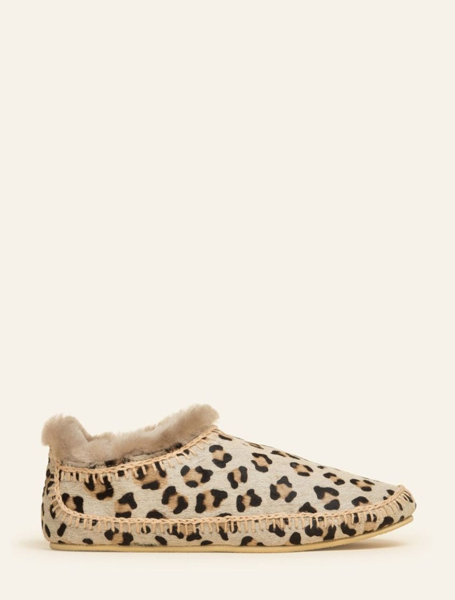 Shoes laidback london | Fuyu Crochet Sheepskin Slipper Boots Leopard