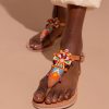 Sandals laidback london | Scar Flat Leather Sandal Tribal