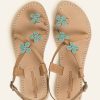 Sandals laidback london | Blyth Flat Leather Sandal Emerald