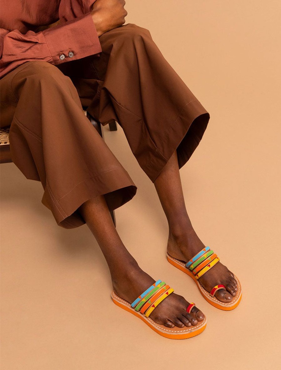 Sandals laidback london | Kamba Sso Leather Sandal Tribal