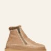 Shoes laidback london | Setsu 3.0. Crochet Ankle Boot Stone Leather Natural