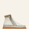 Shoes laidback london | Setsu 3.0. Crochet Ankle Boot White Leather Sage