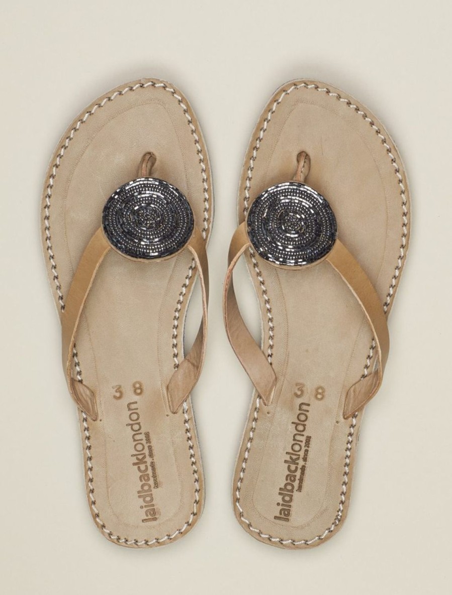 Sandals laidback london | Doli Ssb Tan Leather Sandal Gun Metal