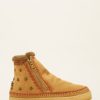 Shoes laidback london | Setsu Stars Crochet Side Zip Ankle Boot Saffron Suede