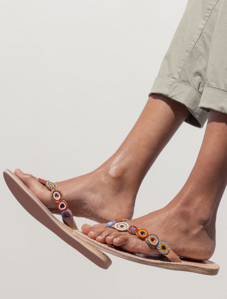 Sandals laidback london | Peak Flat Light Brown Tribal