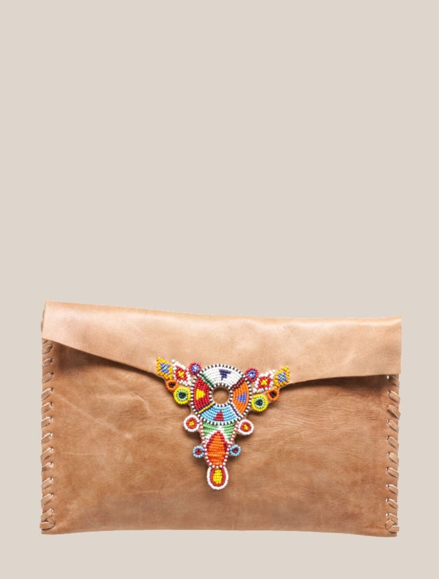 Accessories laidback london | Leeu Leather Clutch Bag Tribal