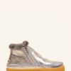 Shoes laidback london | Setsu Low Side Zip Ankle Boot Silver Shimmer