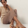 Sandals laidback london | Seri Eva Mid Wedge Light Brown Leather Silver