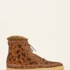 Shoes laidback london | Argo Crochet Lace Up Ankle Boot Leopard Brown