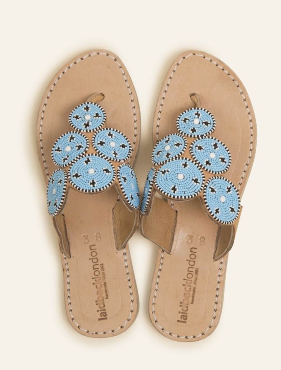 Sandals laidback london | Pemba Lp Leather Sandal Turquoise Maasai