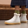 Shoes laidback london | Setsu Crochet Ankle Boot White Leather Natural