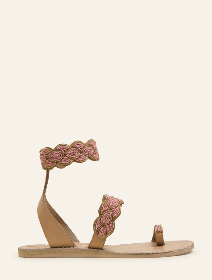 Sandals laidback london | Rumi Flat Leather Sandal Baby Pink