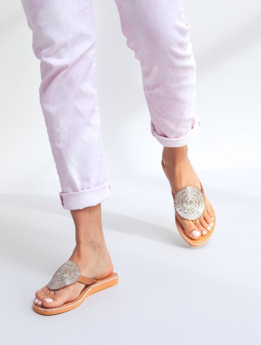 Sandals laidback london | Jayda Lp Light Brown Silver