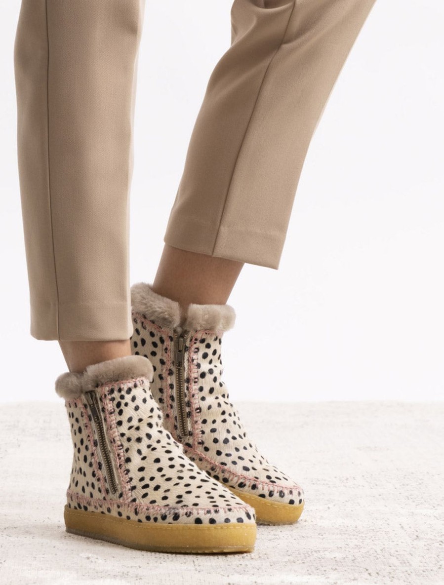 Shoes laidback london | Setsu Crochet Side Zip Ankle Boot Cheetah