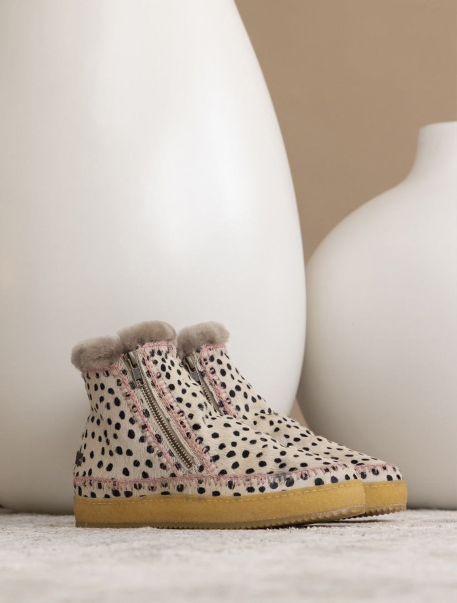 Shoes laidback london | Setsu Crochet Side Zip Ankle Boot Cheetah