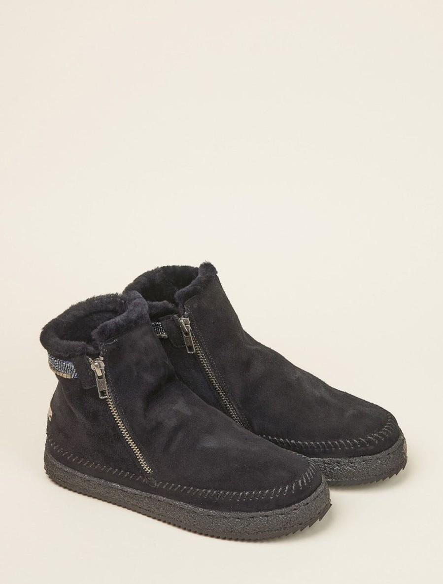 Shoes laidback london | Setsu Classic Side Zip Ankle Boot Black Suede