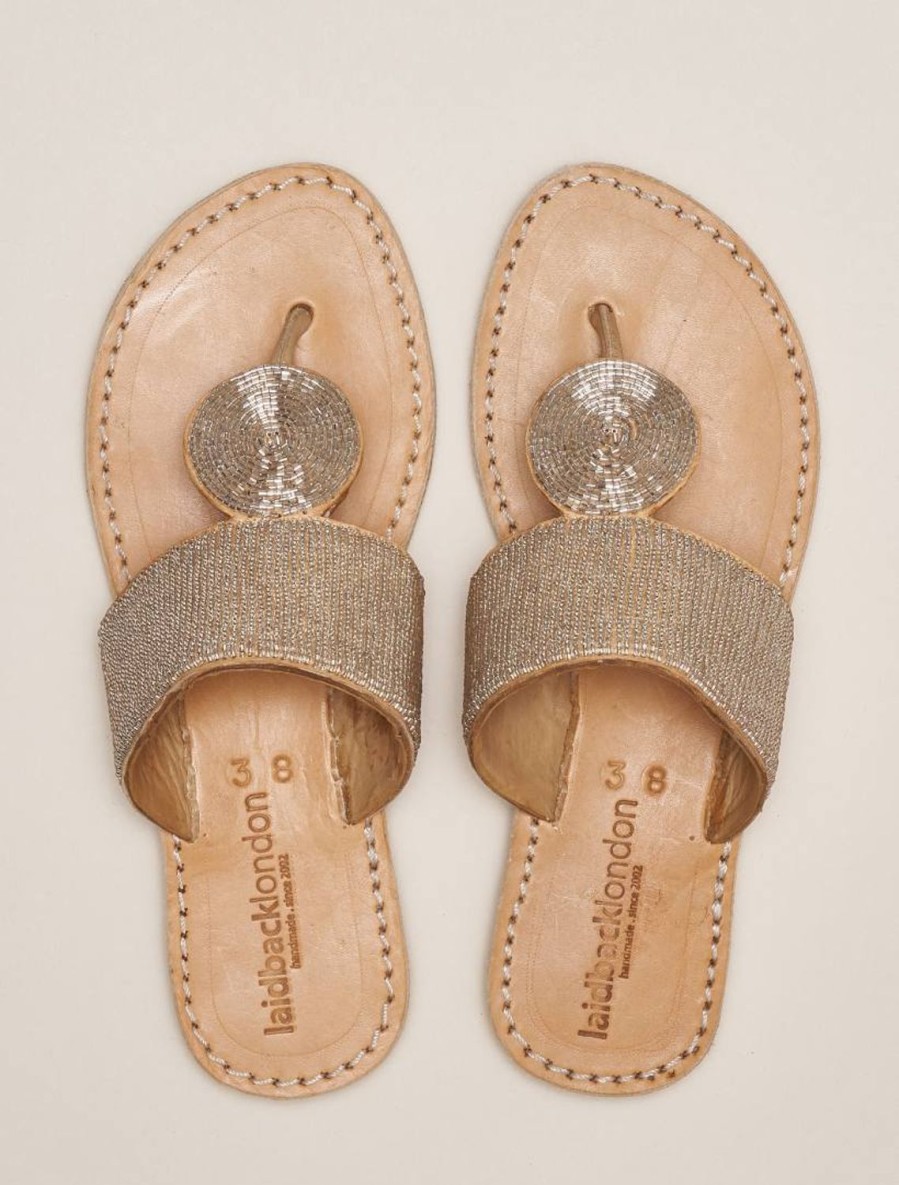 Sandals laidback london | Heron Lp Leather Sandal Silver