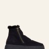 Shoes laidback london | Setsu Platform Crochet Ankle Boot Black Suede Black