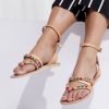 Sandals laidback london | Buyuni Flat Leather Sandal Emerald Mix