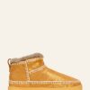 Shoes laidback london | Nyuki Crochet Pull On Ankle Boot Gold Shimmer Natural