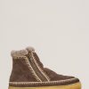 Shoes laidback london | Setsu Crochet Side Zip Ankle Boot Choc Suede Beige