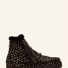 Shoes laidback london | Setsu Crochet Side Zip Ankle Boot Black Cheetah