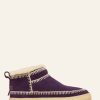 Shoes laidback london | Nyuki Low Crochet Ankle Boot Indigo Suede Natural