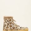 Shoes laidback london | Argo Crochet Lace Up Ankle Boot Leopard Beige