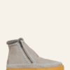 Shoes laidback london | Setsu Crochet Ankle Boot Light Grey Suede Blue