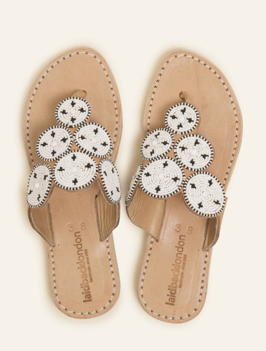 Sandals laidback london | Pemba Lp Leather Sandal White Maasai