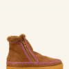 Shoes laidback london | Setsu Crochet Side Zip Ankle Boot Mustard Suede