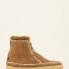 Shoes laidback london | Argo Crochet Lace Up Ankle Boot Camel Suede Beige