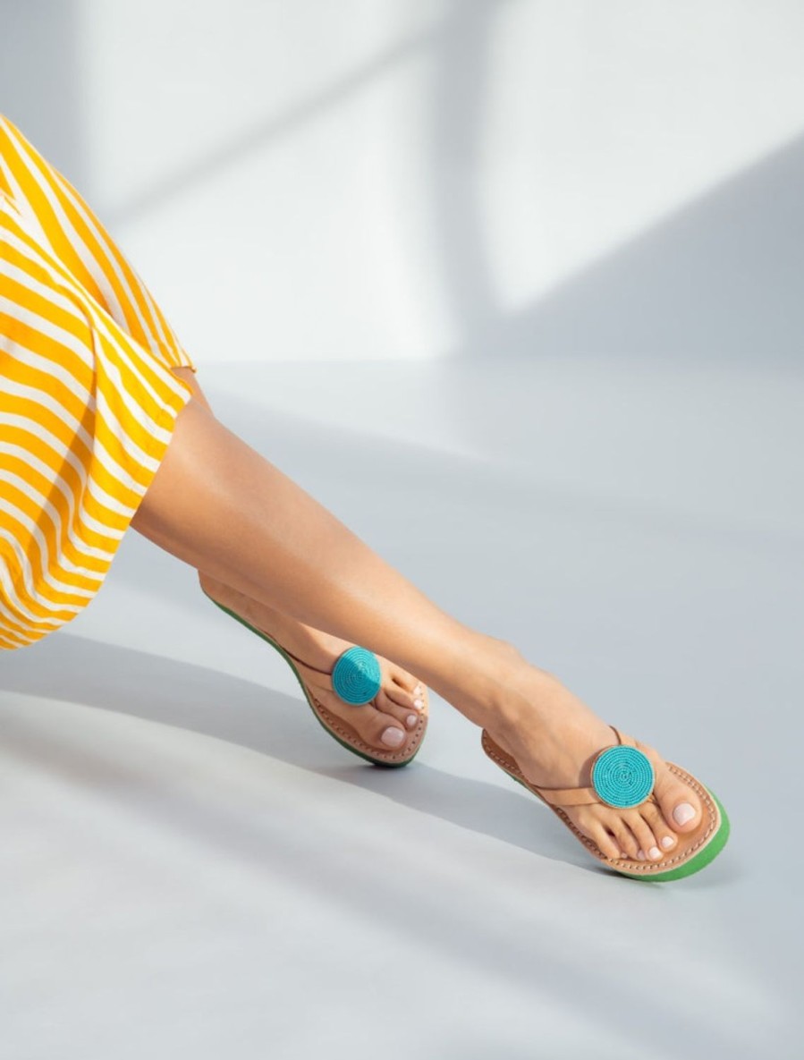 Sandals laidback london | Doli Ssg Leather Sandal Emerald