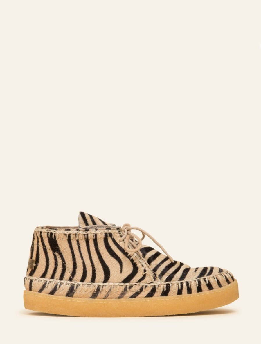 Shoes laidback london | Shenje Crochet Lace Up Chukka Boots Zebra