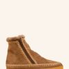 Shoes laidback london | Setsu Inner Wedge Crochet Zip Ankle Boot Camel Suede