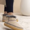 Shoes laidback london | Nyuki Crochet Pull On Ankle Boot Sand Suede