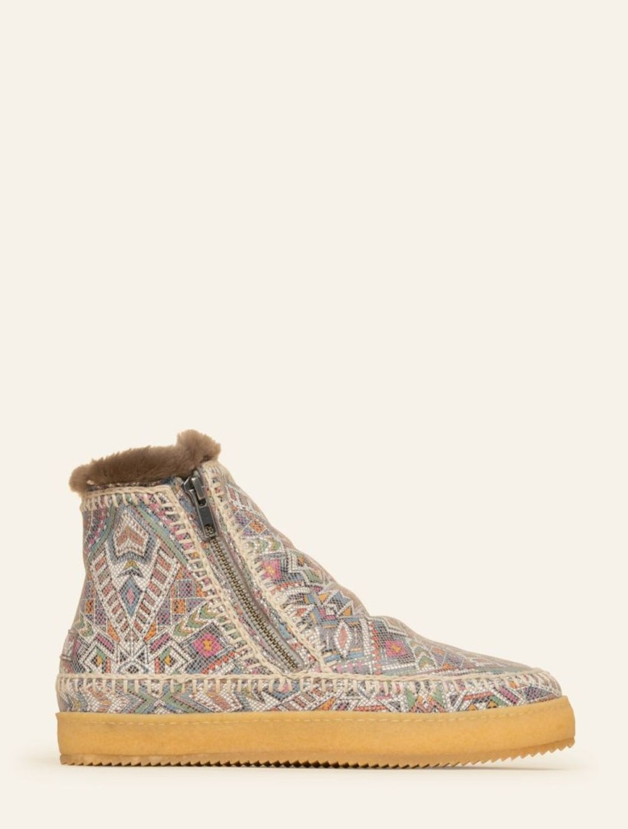 Shoes laidback london | Setsu Crochet Ankle Boot Aztec Multi Natural