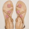 Sandals laidback london | Blyth Flat Leather Sandal Baby Pink