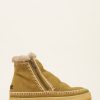 Shoes laidback london | Setsu Crochet Side Zip Ankle Boot Khaki Suede