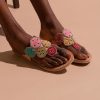 Sandals laidback london | Pemba Lp Leather Sandal Emerald Mix Maasai